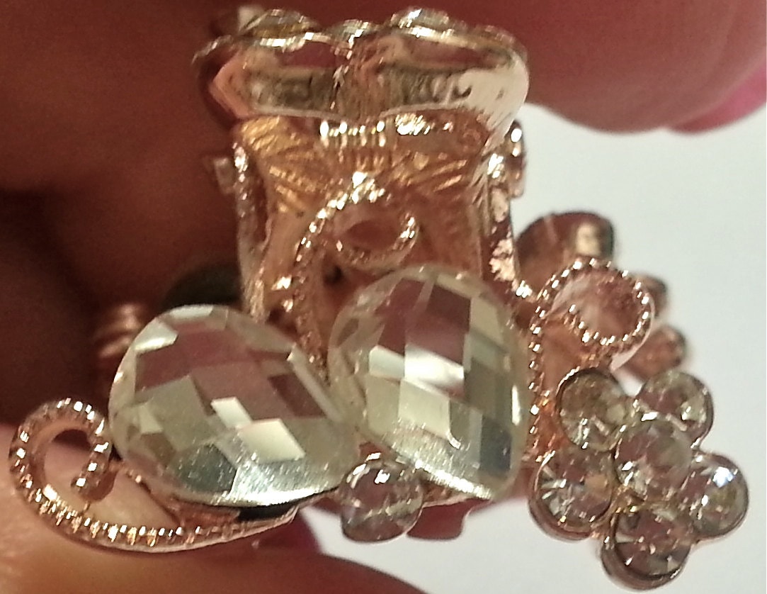 Neue Kleine Gold Mit Cz Crystal Cluster 3/4 "' Haarkralle Clip von NYFashionAccessories