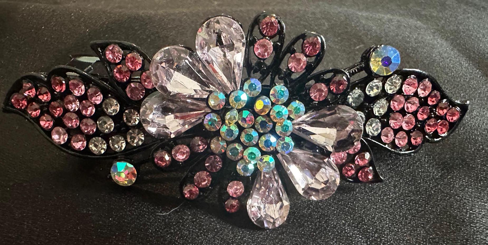 Kristall Strass Blumen Haarspange - Pink & Irisierend, 3, 5 "' von NYFashionAccessories