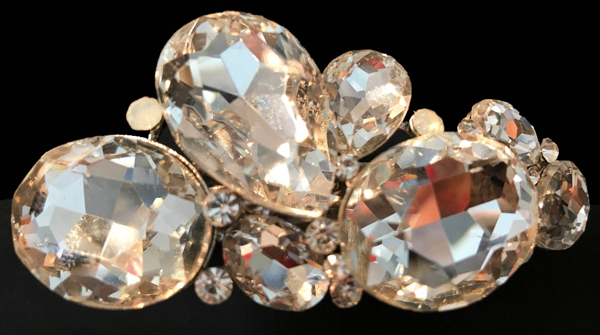 Neues Silber Mit Klaren Kristallcluster 4 "' Haarspange von NYFashionAccessories