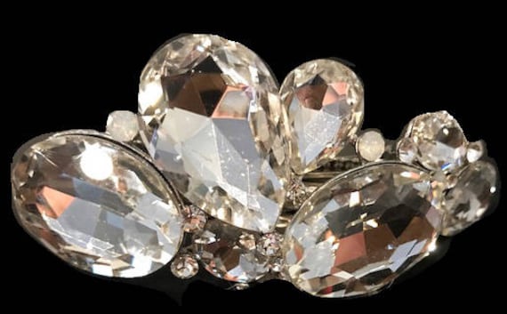 Neues Silber Mit Klarer Chunky Crystal Cluster 3'' Haarspange von NYFashionAccessories