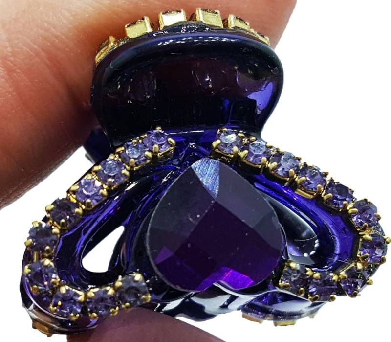 Neues Violettes Herz Mit Goldeinlage Kristall 1/2 "' Haarklemme Neues Violettes Herz Mit Goldeinlage Kristall 1/2 "' Haarklemme von NYFashionAccessories