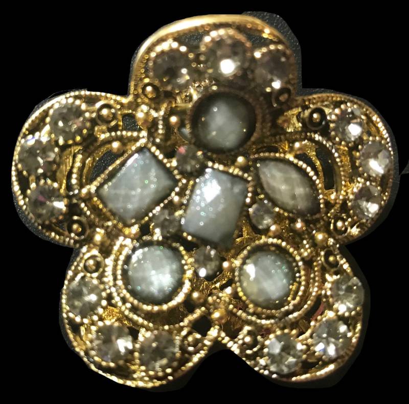 New Antique Gold Art Deco Mit Rauchgrauen Kristall Floral 2'' Haarklemme New Antique Gold Art Deco Mit Rauchgrauen Kristall Floral 2'' Haarklemme von NYFashionAccessories