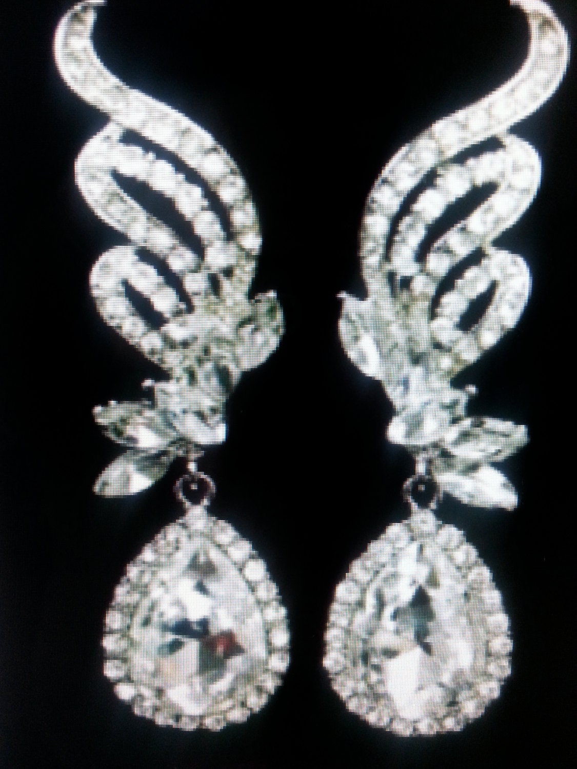 New Gorgeous Ultimate Bridal Pear Shape Austrian Cz A Kristall Kronleuchter 2 1/2'' L Statement Pierced Ohrringe von NYFashionAccessories