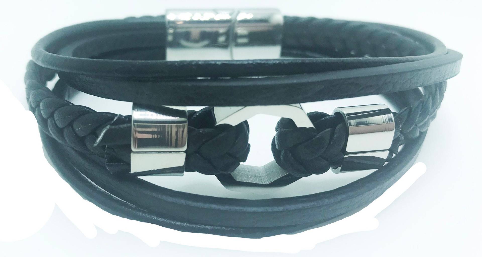 New Herren Multi Leder Strand Band 9 "' Armband Mit Edelstahl Silber Design & Verschluss New Herren Multi Leder Strand Band 9 "' Armband Mit Edelstahl Silber Design & Verschluss von NYFashionAccessories