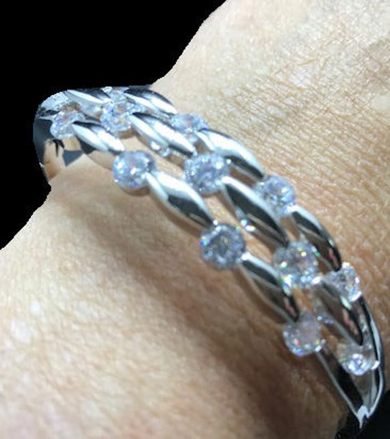 New Silber Kristall Armreif Armband von NYFashionAccessories