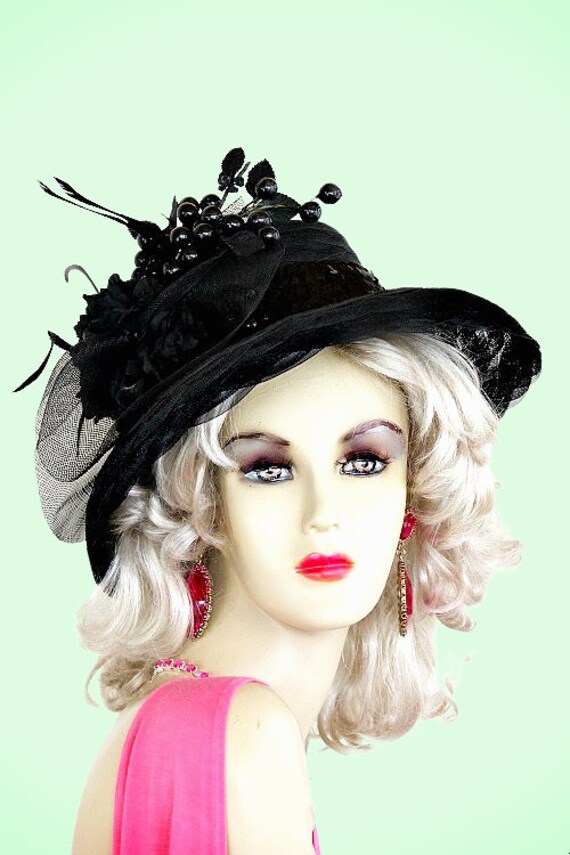 Kentucky Derby Hut, Schwarze Formelle Kirchenhut, Hüte Für Pferderennen, Hochzeiten Kleid Anlass, Nyfashionhats, Couturedesignerhats, P20 von NYFashionHats