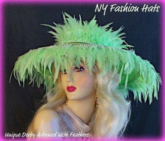 Lime Green Formelle Hochzeit Braut Kleid Hut, Benutzerdefinierte Hüte Für Frauen, Mohegan Sun, Cruise Wear Headwear Bekleidung Urlaub, Kasino von NYFashionHats