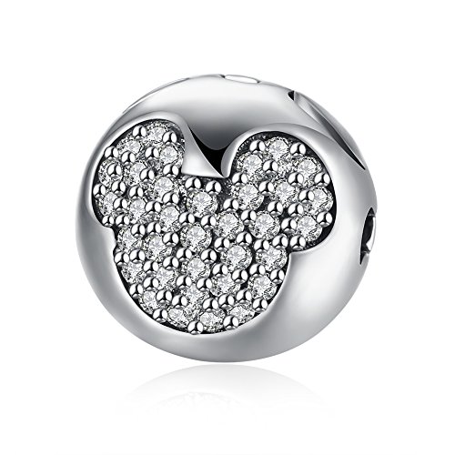 NYKKOLA 925 Sterling Silber Runde Swarovski Element Kristall Mickey Mouse Charm Perlen passen Pandora Armband NYKKOLA 925 Sterling Silber Runde Swarovski Element Kristall Mickey Mouse Charm Perlen passen Pandora Armband von NYKKOLA