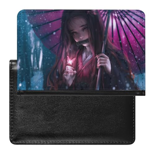NYKVTG Reisepass Hülle Anime-Mädchen Passhülle Reisepassetui Reisezubehör Passport Holder Für Damen Herren von NYKVTG