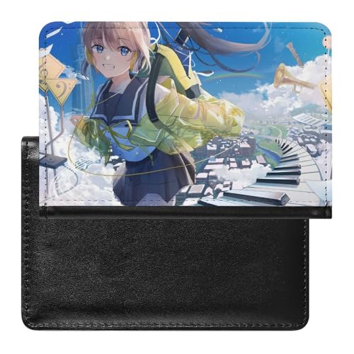 NYKVTG Reisepass Hülle Anime-Mädchen Passhülle Reisepassetui Reisezubehör Passport Holder Für Damen Herren von NYKVTG