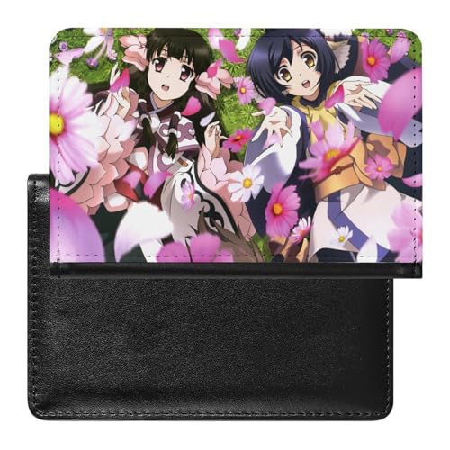 NYKVTG Reisepass Hülle Anime Mädchen Passhülle Reisepassetui Reisezubehör Passport Holder Für Damen Herren von NYKVTG