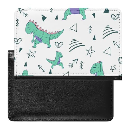 NYKVTG Reisepass Hülle Blauer Dinosaurier Passhülle Reisepassetui Reisezubehör Passport Holder Für Damen Herren von NYKVTG