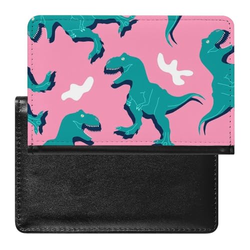 NYKVTG Reisepass Hülle Blauer Dinosaurier Passhülle Reisepassetui Reisezubehör Passport Holder Für Damen Herren von NYKVTG