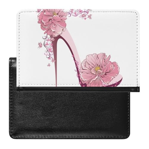 NYKVTG Reisepass Hülle Blume High Heels Passhülle Reisepassetui Reisezubehör Passport Holder Für Damen Herren von NYKVTG