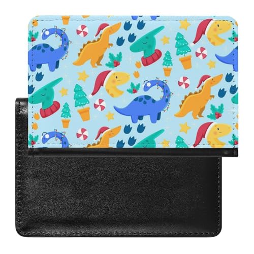 NYKVTG Reisepass Hülle Bunte Dinosaurier Passhülle Reisepassetui Reisezubehör Passport Holder Für Damen Herren von NYKVTG