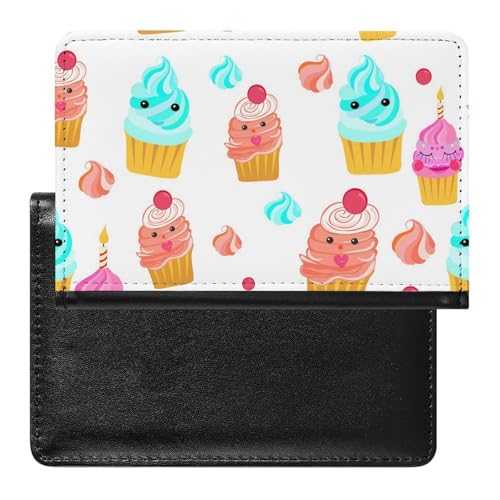 NYKVTG Reisepass Hülle Bunter Kuchen Passhülle Reisepassetui Reisezubehör Passport Holder Für Damen Herren von NYKVTG