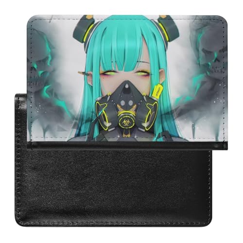 NYKVTG Reisepass Hülle Cartoon-Mädchen Passhülle Reisepassetui Reisezubehör Passport Holder Für Damen Herren von NYKVTG