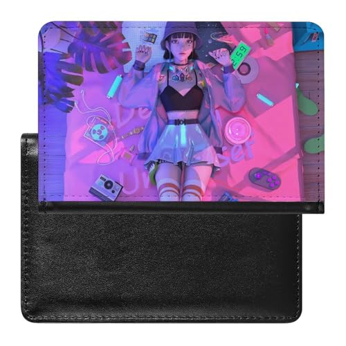 NYKVTG Reisepass Hülle Dampfwelle Mädchen Passhülle Reisepassetui Reisezubehör Passport Holder Für Damen Herren von NYKVTG