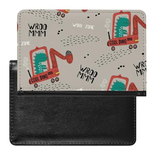 NYKVTG Reisepass Hülle Dinosaurier-Bagger Passhülle Reisepassetui Reisezubehör Passport Holder Für Damen Herren von NYKVTG