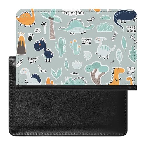 NYKVTG Reisepass Hülle Dinosaurier Passhülle Reisepassetui Reisezubehör Passport Holder Für Damen Herren von NYKVTG
