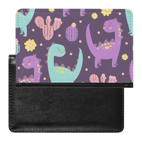 NYKVTG Reisepass Hülle Dinosaurier Passhülle Reisepassetui Reisezubehör Passport Holder Für Damen Herren von NYKVTG