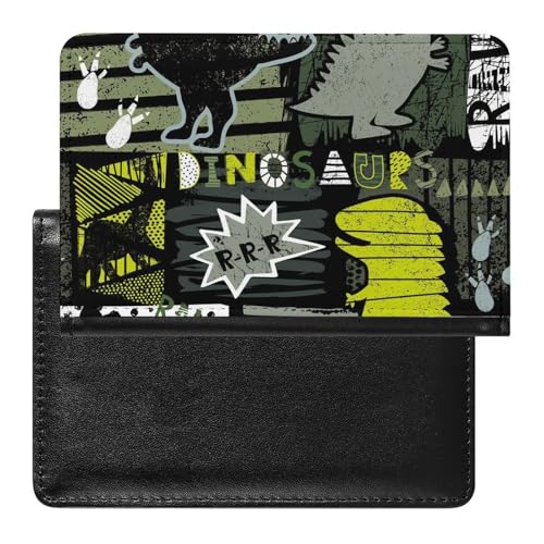 NYKVTG Reisepass Hülle Dinosaurier Passhülle Reisepassetui Reisezubehör Passport Holder Für Damen Herren von NYKVTG