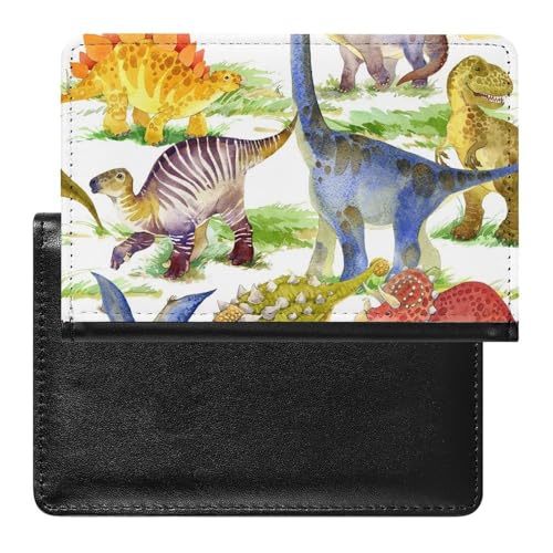 NYKVTG Reisepass Hülle Dinosaurier Passhülle Reisepassetui Reisezubehör Passport Holder Für Damen Herren von NYKVTG