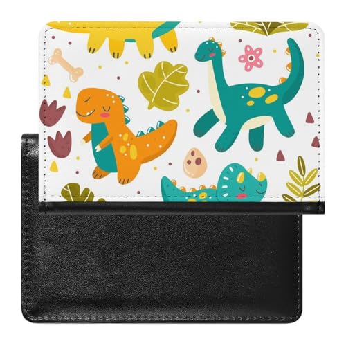 NYKVTG Reisepass Hülle Dinosaurier Passhülle Reisepassetui Reisezubehör Passport Holder Für Damen Herren von NYKVTG