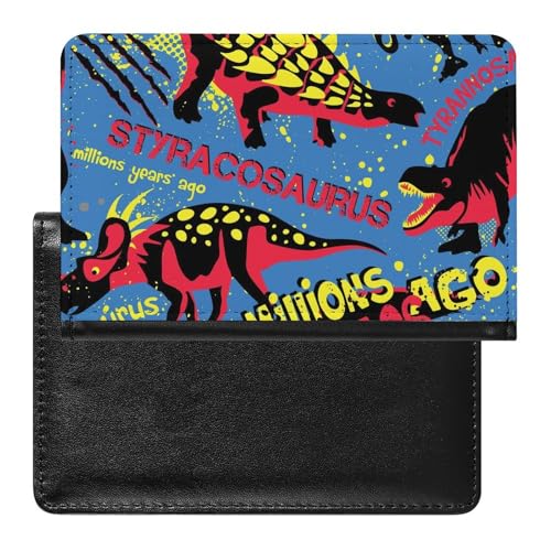 NYKVTG Reisepass Hülle Dinosaurier Rot Passhülle Reisepassetui Reisezubehör Passport Holder Für Damen Herren von NYKVTG
