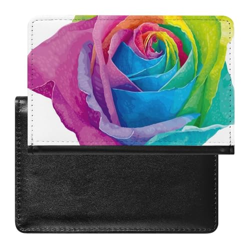 NYKVTG Reisepass Hülle Farbige Blumen Passhülle Reisepassetui Reisezubehör Passport Holder Für Damen Herren von NYKVTG
