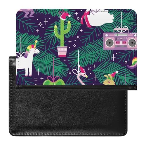 NYKVTG Reisepass Hülle Flamingo-Dinosaurier Passhülle Reisepassetui Reisezubehör Passport Holder Für Damen Herren von NYKVTG