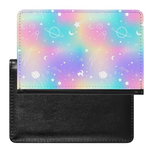 NYKVTG Reisepass Hülle Galaxie Regenbogen Passhülle Reisepassetui Reisezubehör Passport Holder Für Damen Herren von NYKVTG