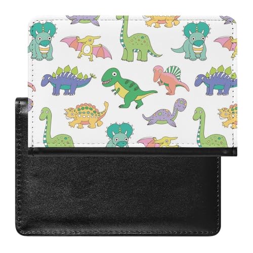 NYKVTG Reisepass Hülle Grüne Dinosaurier Passhülle Reisepassetui Reisezubehör Passport Holder Für Damen Herren von NYKVTG