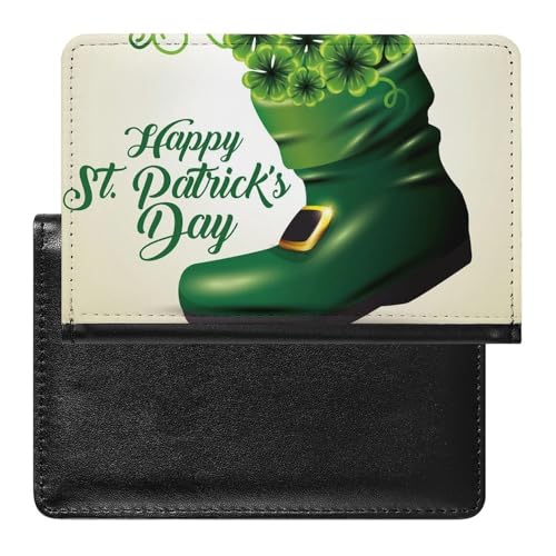 NYKVTG Reisepass Hülle Grünes Kleeblatt Schuhe Passhülle Reisepassetui Reisezubehör Passport Holder Für Damen Herren von NYKVTG
