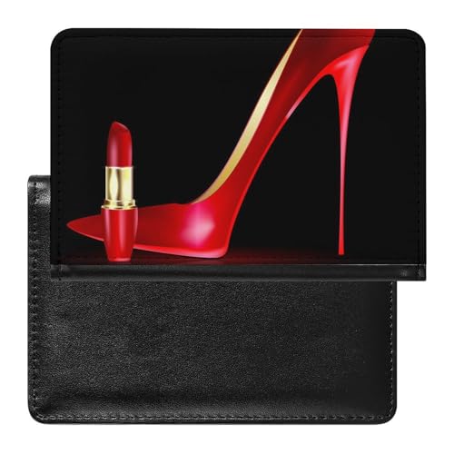 NYKVTG Reisepass Hülle High Heels Lippenstift Passhülle Reisepassetui Reisezubehör Passport Holder Für Damen Herren von NYKVTG