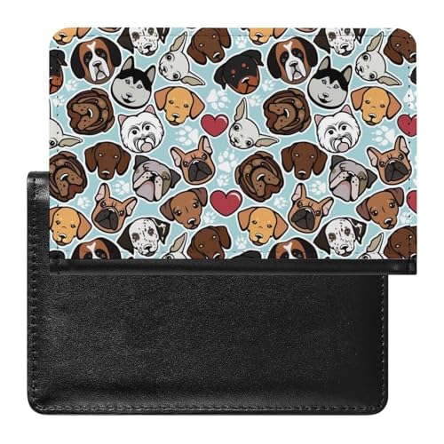 NYKVTG Reisepass Hülle Hundekopf Passhülle Reisepassetui Reisezubehör Passport Holder Für Damen Herren von NYKVTG