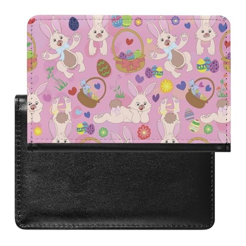 NYKVTG Reisepass Hülle Kaninchen Ostern Passhülle Reisepassetui Reisezubehör Passport Holder Für Damen Herren von NYKVTG