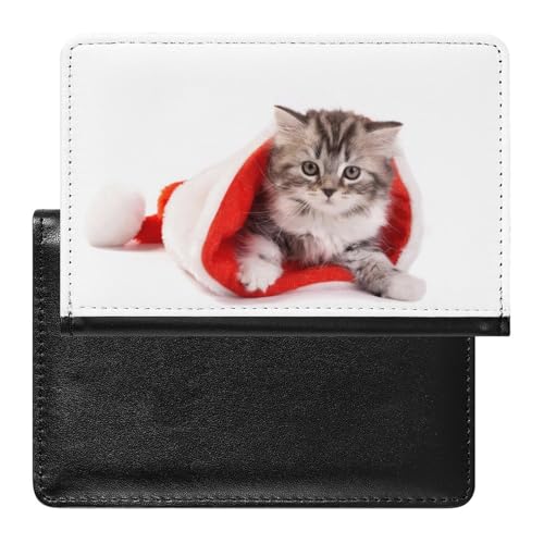 NYKVTG Reisepass Hülle Katze Weihnachten Passhülle Reisepassetui Reisezubehör Passport Holder Für Damen Herren von NYKVTG