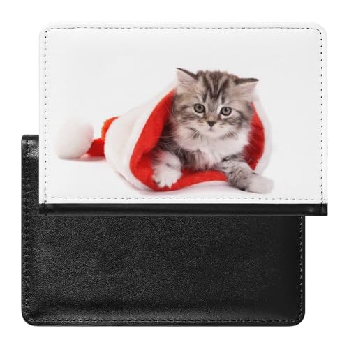 NYKVTG Reisepass Hülle Katze Weihnachten Passhülle Reisepassetui Reisezubehör Passport Holder Für Damen Herren von NYKVTG