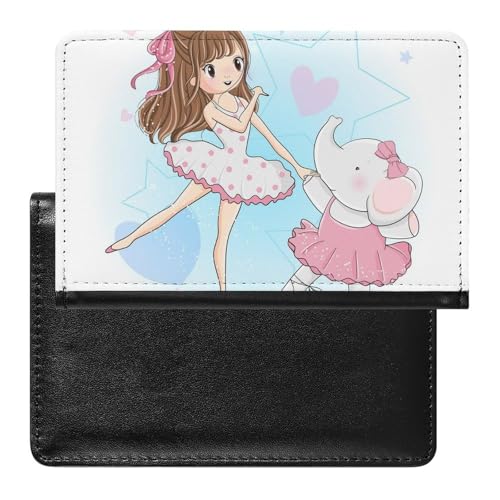 NYKVTG Reisepass Hülle Mädchen Elefant Passhülle Reisepassetui Reisezubehör Passport Holder Für Damen Herren von NYKVTG