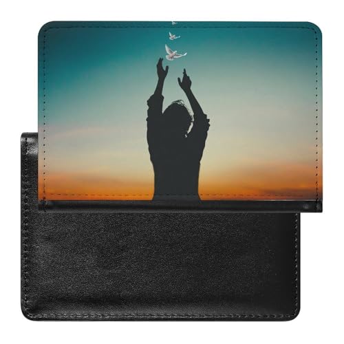 NYKVTG Reisepass Hülle Mädchen In Der Nacht Passhülle Reisepassetui Reisezubehör Passport Holder Für Damen Herren von NYKVTG