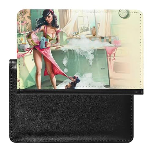 NYKVTG Reisepass Hülle Mädchen Katze Passhülle Reisepassetui Reisezubehör Passport Holder Für Damen Herren von NYKVTG