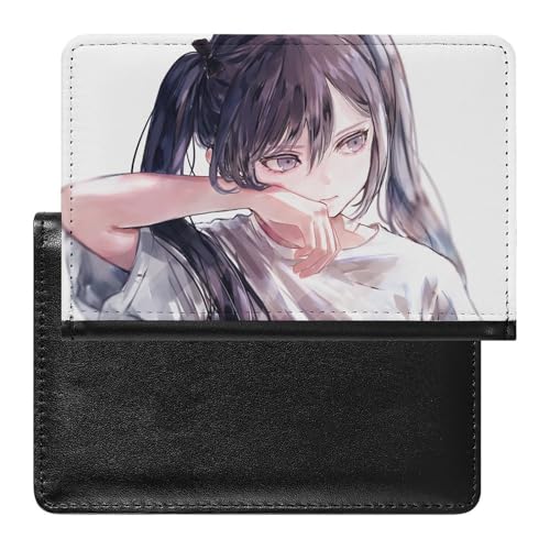 NYKVTG Reisepass Hülle Mädchen Mit Langen Haaren Passhülle Reisepassetui Reisezubehör Passport Holder Für Damen Herren von NYKVTG