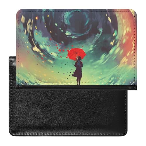 NYKVTG Reisepass Hülle Mädchen Regenschirm Passhülle Reisepassetui Reisezubehör Passport Holder Für Damen Herren von NYKVTG