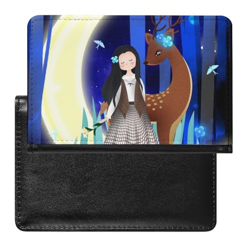 NYKVTG Reisepass Hülle Mädchen Und REH Passhülle Reisepassetui Reisezubehör Passport Holder Für Damen Herren von NYKVTG