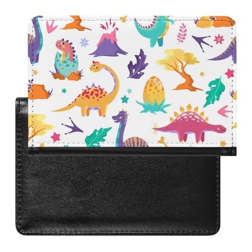 NYKVTG Reisepass Hülle Niedliche Dinosaurier Passhülle Reisepassetui Reisezubehör Passport Holder Für Damen Herren von NYKVTG