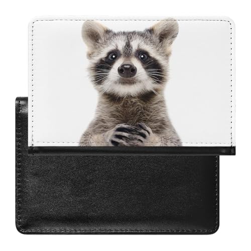NYKVTG Reisepass Hülle Niedlicher Waschbär Passhülle Reisepassetui Reisezubehör Passport Holder Für Damen Herren von NYKVTG