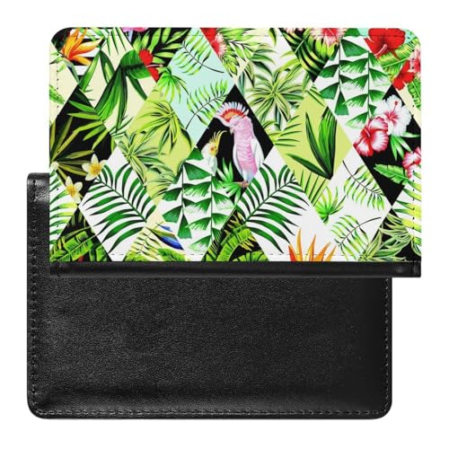 NYKVTG Reisepass Hülle Papagei Flamingo Passhülle Reisepassetui Reisezubehör Passport Holder Für Damen Herren von NYKVTG