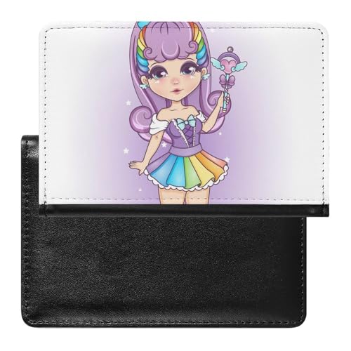 NYKVTG Reisepass Hülle Regenbogen-Mädchen Passhülle Reisepassetui Reisezubehör Passport Holder Für Damen Herren von NYKVTG