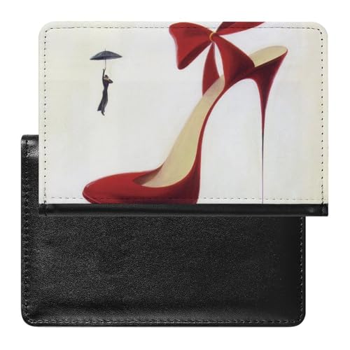 NYKVTG Reisepass Hülle Rote High Heels Passhülle Reisepassetui Reisezubehör Passport Holder Für Damen Herren von NYKVTG